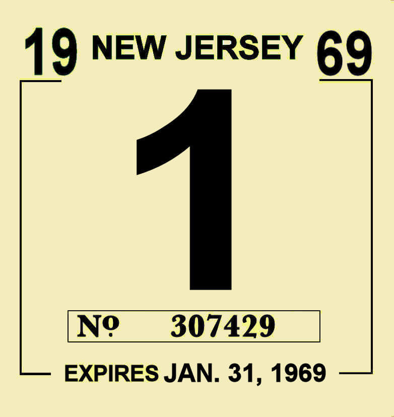 1969 New Jersey INSPECTION Sticker 20.00 Bob Hoyts Classic